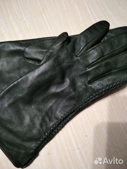 Перчатки женские кожаные на шелке 7 размер