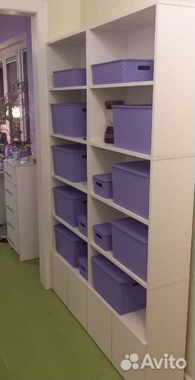 Стеллаж, как икея. Белый с дверками