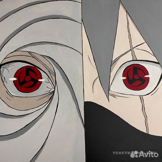 Картина на холсте / Какаши & Обито / Наруто