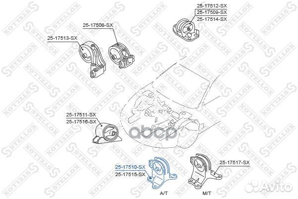 25-17510-SX подушка двигателя левая Mitsubishi