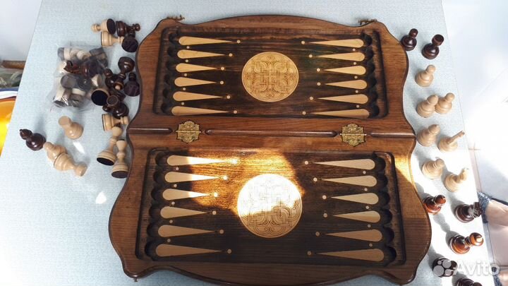 Шахматы + нарды подарочные