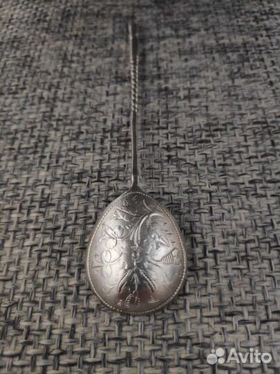 Ложка чайная с витой ручкой. Серебро 84 проба