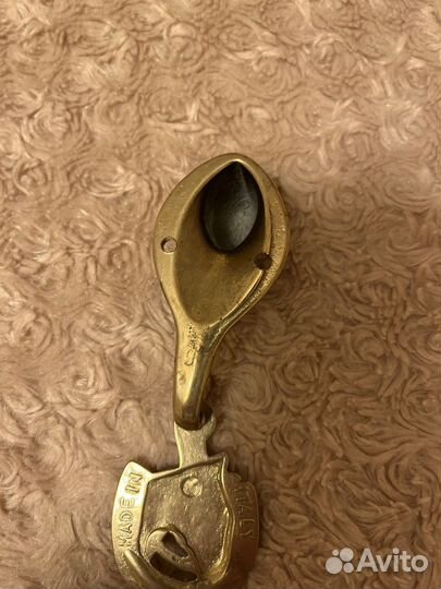 Ложка для обуви+ держатель крючок конь. Латунь