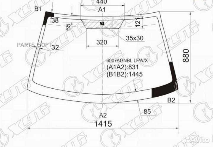 Стекло лобовое Nissan Almera 00-06