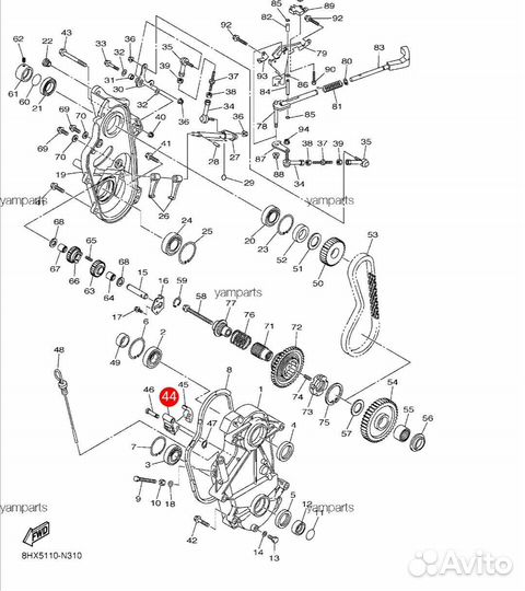 Оригинальный кронштейн натяжителя цепи Yamaha Vk10