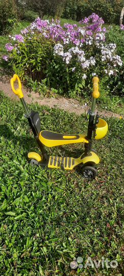 Самокат детский с сиденьем и ручкой