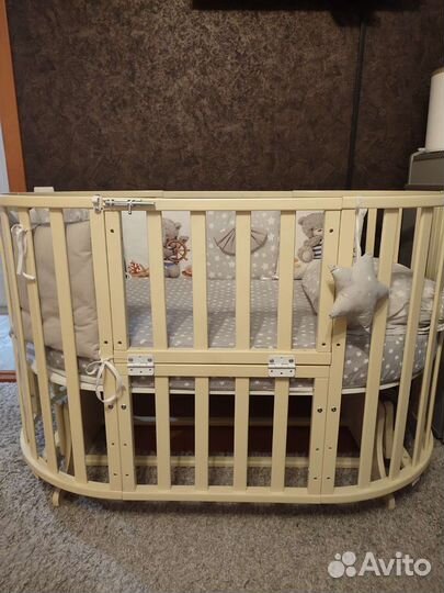 Детская кроватка трансформер круглая