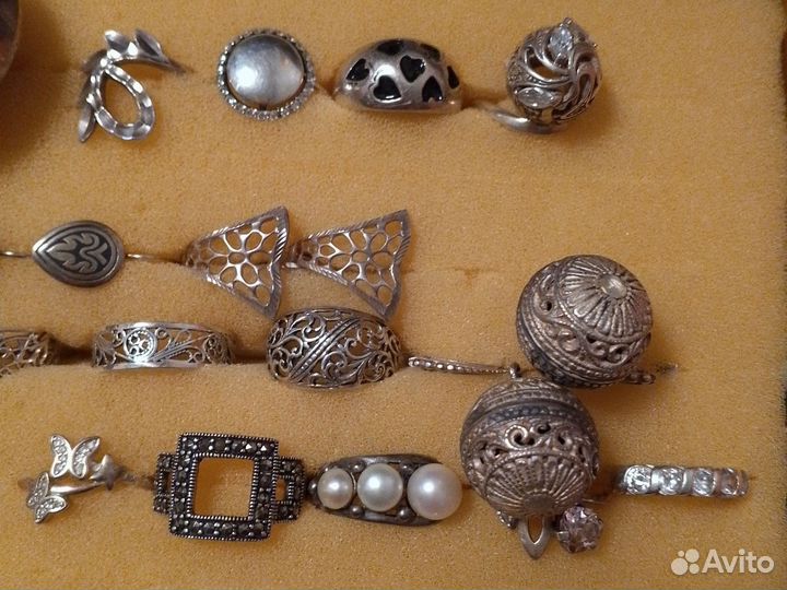 Кольца, серьги, комплекты из серебра 925