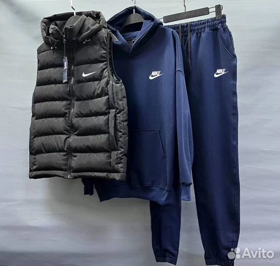 Мужской спортивный костюм Nike тройка +жилетка