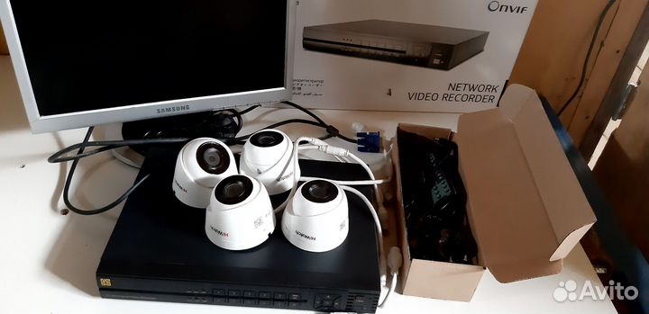 Комплект видеонаблюдения 4 камеры ip, poe