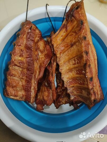 Домашняя колбаса копченая, грудинка, ребра, сар-ки