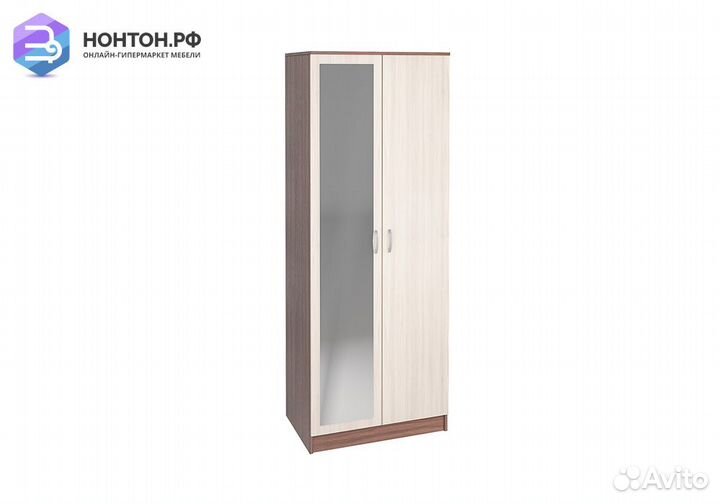 Шкаф 2-х створчатый Ронда шк-20 с зеркалом ясень ш