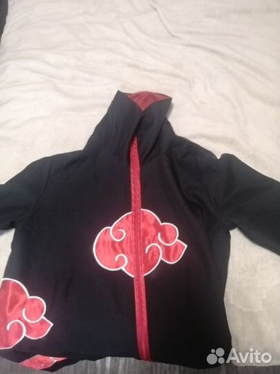 Плащ Акацуки Аниме наруто красно-черный