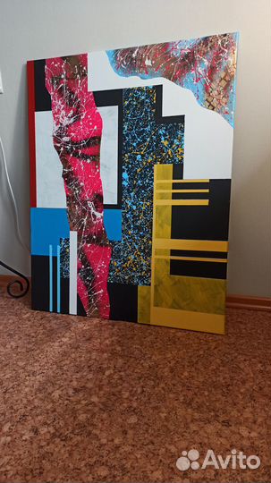 Большая абстрактная картина для интерьера