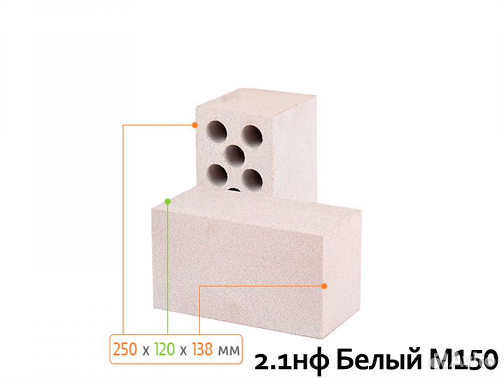 Блок лицевой силикатный белый