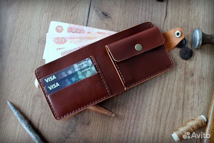 Кошелек мужской кожаный