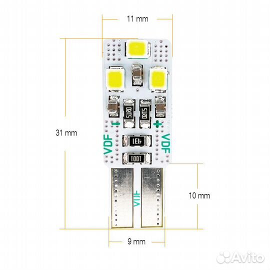 Светодиодные лампы VDF Light Foton с canbus W5W 50