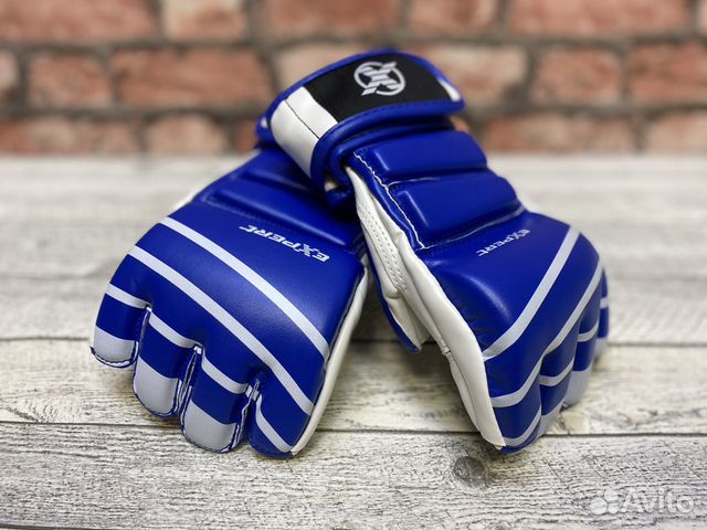 Перчатки для MMA Fight Expert - син/бел