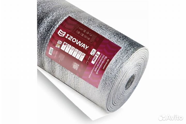 Вспененный утеплитель Изовэй рм 8мм лавсан (18м2)