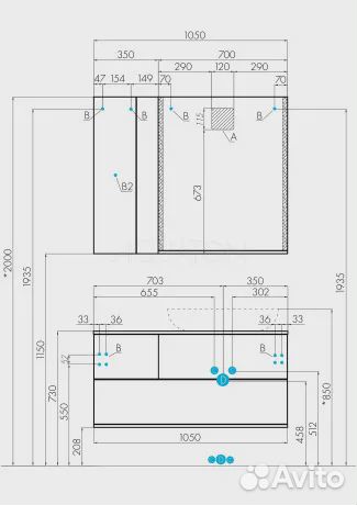 Тумба с раковиной aquaton (Акватон) 1a2469k1teka0