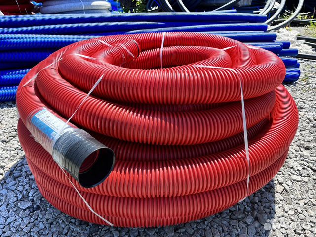 Труба гофра красная двуслойная 110 мм купить в Екатеринбурге | Товары ...