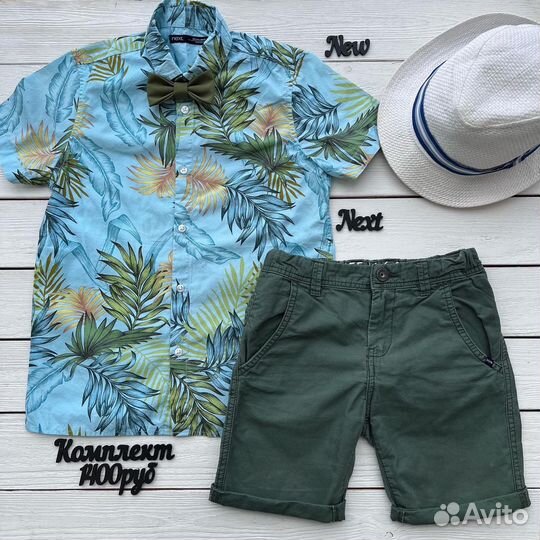 Комплект 134 размер рубашка шорты zara hm