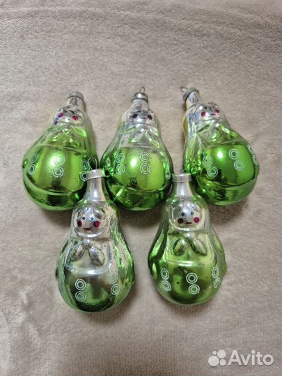 Стеклянные ёлочные игрушки СССР