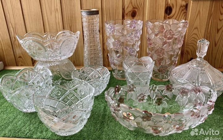 Хрустальные вазы СССР Чехия Германия Салатница