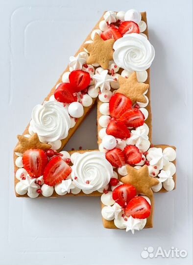 Торт цифра, открытый медовик