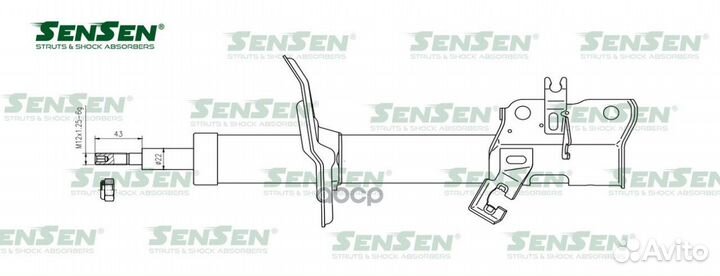 Амортизатор nissan qashqai/qashqai+2 07- перед