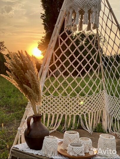 Фотозона макраме вигвам