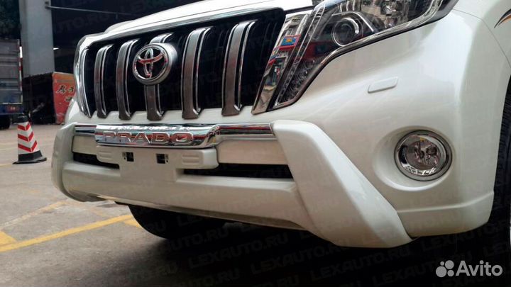 Накладка на передний бампер Prado 150