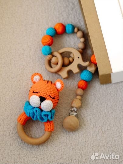 Грызунок. Погремушка. Держатель для соски. Набор