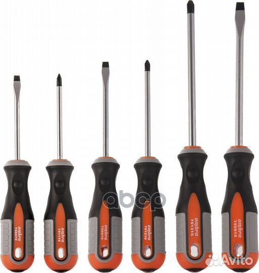 975006 набор отвёрток round grip стержневые 6п