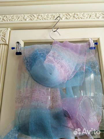 Новый нежный шарфик гофре-шёлк