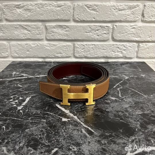 Кожаный двухсторонний ремень Hermes 115 оригинал