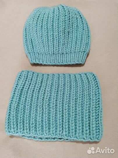 Комплект шапка и снуд размер 54-56