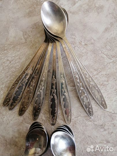 Мельхиоровые ложки,Пламя, чайные,кофейные