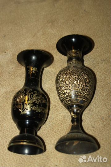 Ваза Бронза ручная работа. инкруста