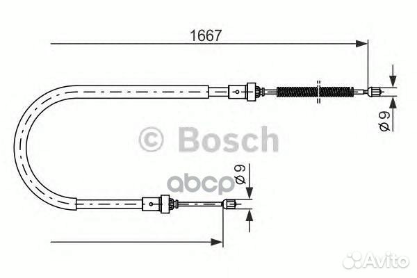 Трос стояночного тормоза лев 1987477956 Bosch