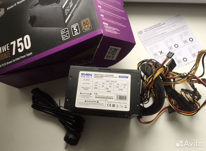 Блок питания Cooler master 750w, новый