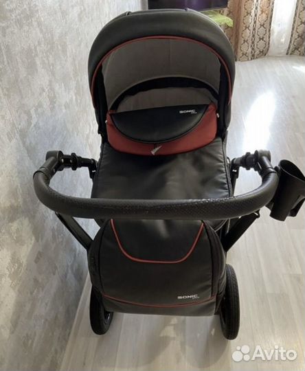 Коляска verdi 3 в 1 эко кожа и электронные качели