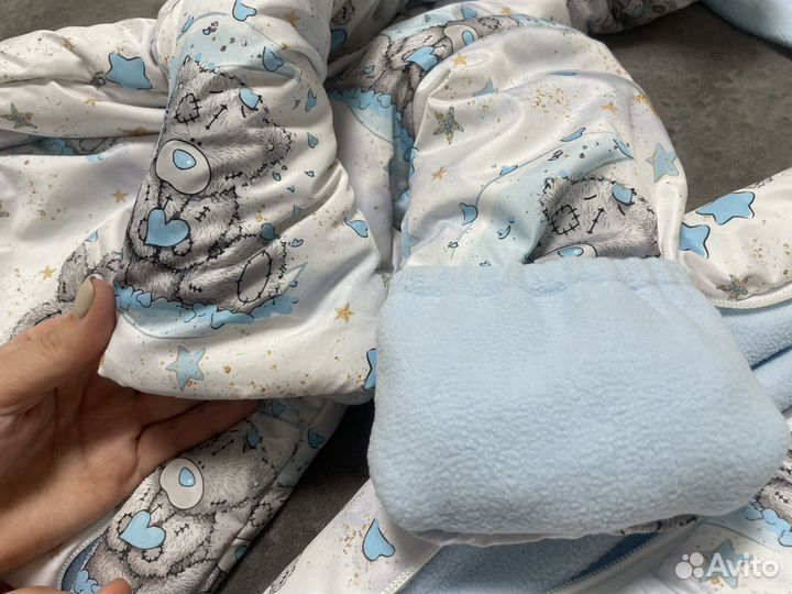 Конверт и комбинезон на выписку для мальчика зима