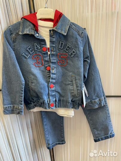 Джинсовый костюм для девочки 104