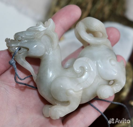 Белый Дракон нефрит артефакт/подвес