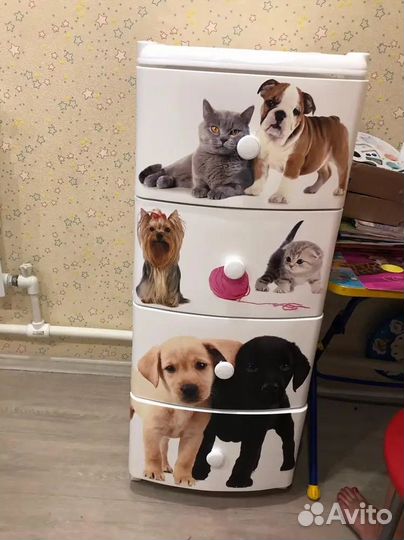 Комод пластиковый с ящиками детский для игрушек