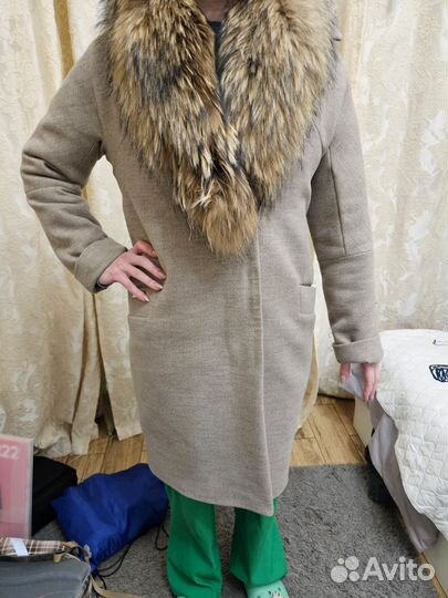 Женское зимнее пальто, воротник писец