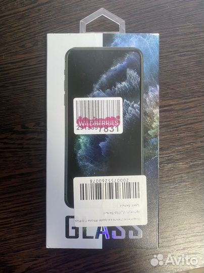 Защитное стекло iPhone 7 plus 8+ белое