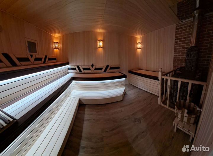 Баня на дровах с бассейном