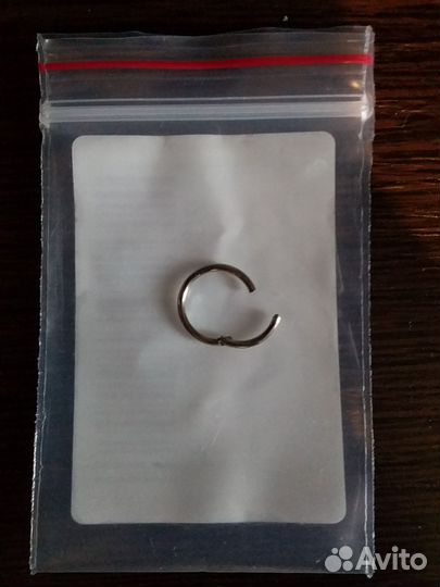 Кольцо-кликер/ серьга для пирсинга титан